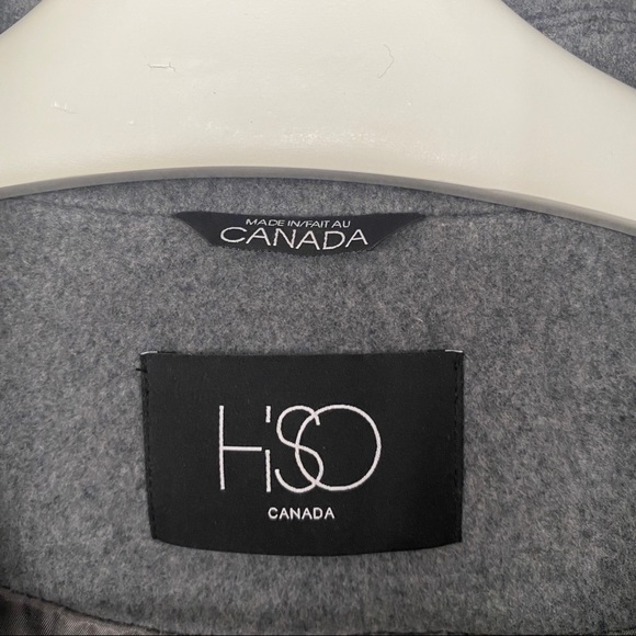 HiSO Wool & Cashmere Blend Walker Coat Grey size 16 - Picture 8 of 8